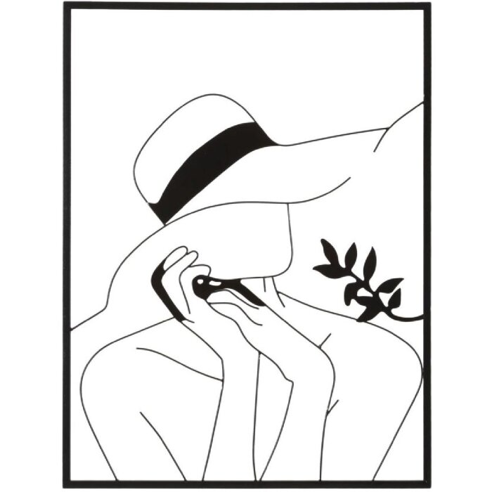 Mauro Ferretti wandpaneel Elegante vrouw 60x1x80 cm zwart