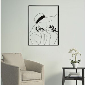 Mauro Ferretti wandpaneel Elegante vrouw 60x1x80 cm zwart
