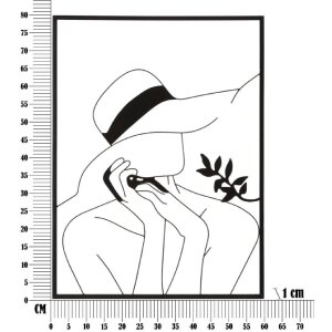 Mauro Ferretti wandpaneel Elegante vrouw 60x1x80 cm zwart