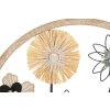 Mauro Ferretti Raffia wandpaneel Ø50x3 cm bruin zwart