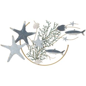 Mauro Ferretti wandpaneel zeester 95,3x5x53,3 cm blauw