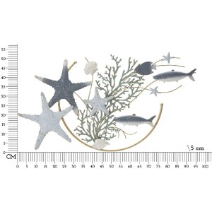 Mauro Ferretti wandpaneel zeester 95,3x5x53,3 cm blauw