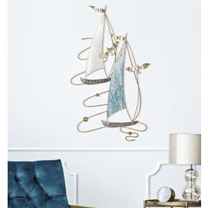 Mauro Ferretti wandpaneel Vela Colour 51,4x4x87 cm blauw wit
