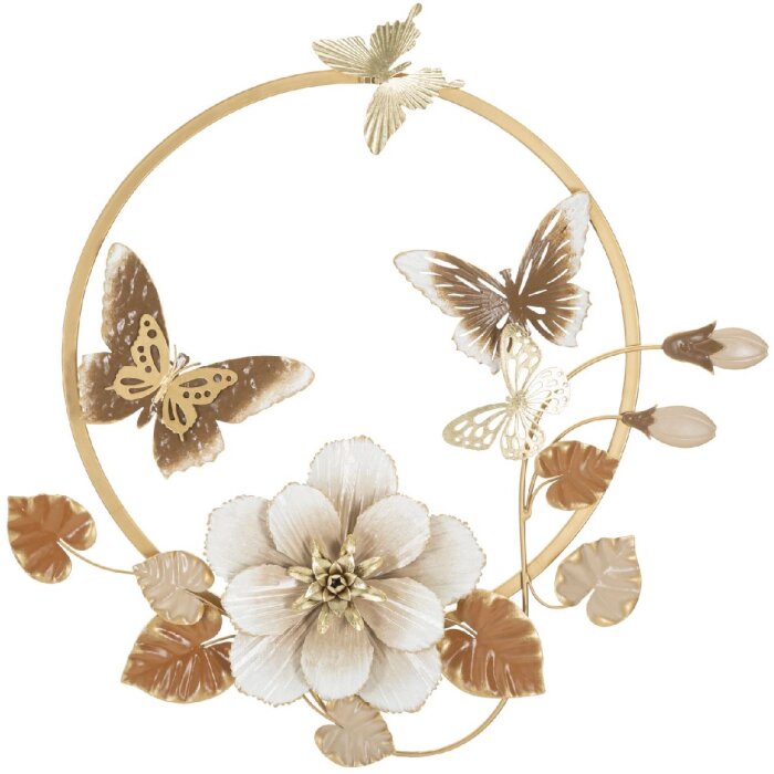 Mauro Ferretti wanddecoratie Rouns 58,4x5,1x63,5 cm beige goudkleurig