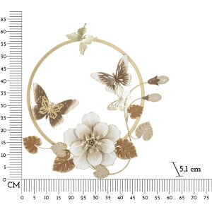 Mauro Ferretti wanddecoratie Rouns 58,4x5,1x63,5 cm beige goudkleurig