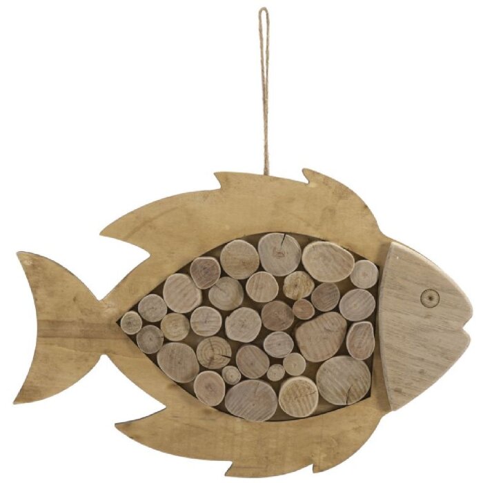 Mauro Ferretti hangdecoratie vis Nature 42,5x2x28,5 cm naturel