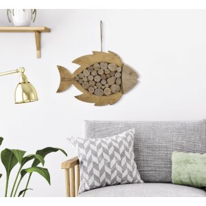 Mauro Ferretti hangdecoratie vis Nature 42,5x2x28,5 cm naturel