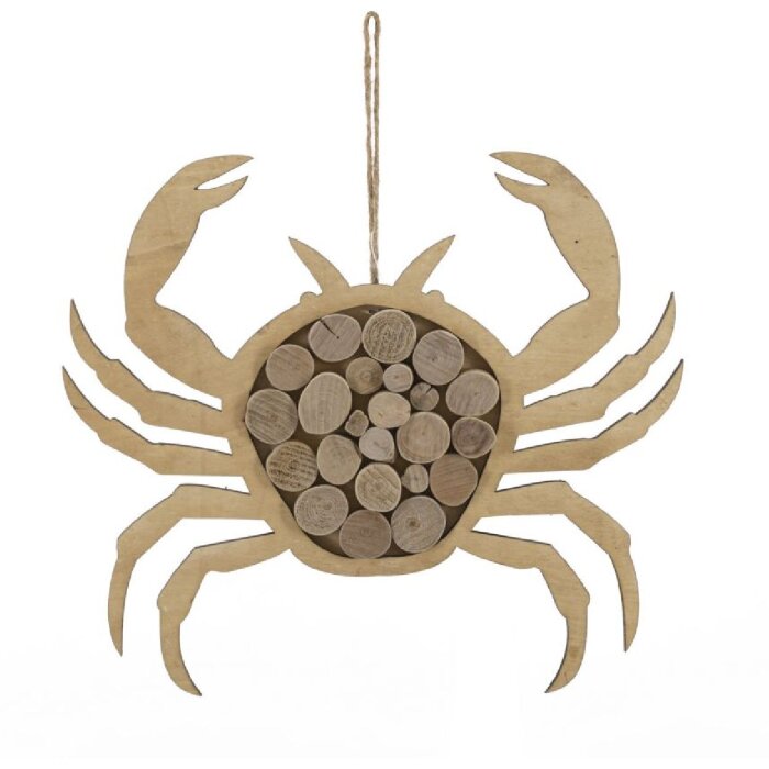 Mauro Ferretti hangdecoratie krab Nature 35x2x31 cm naturel