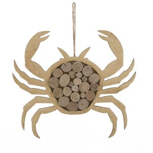 Mauro Ferretti hangdecoratie krab Nature 35x2x31 cm naturel