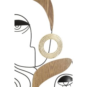 Mauro Ferretti wandpaneel Picassy 53x2x55 cm zwart bruin goud