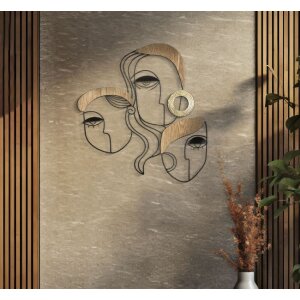 Mauro Ferretti wandpaneel Picassy 53x2x55 cm zwart bruin goud