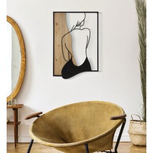 Mauro Ferretti wandpaneel schoonheid 60x2x90 cm zwart bruin