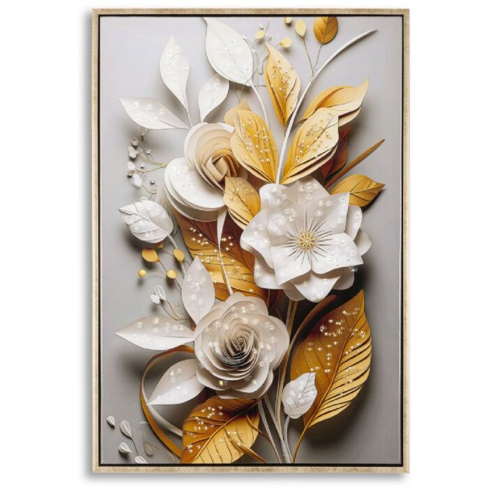 Mauro Ferretti muurschildering Flora met lijst 42x3,5x62 cm veelkleurig