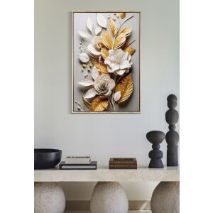 Mauro Ferretti muurschildering Flora met lijst 42x3,5x62 cm veelkleurig