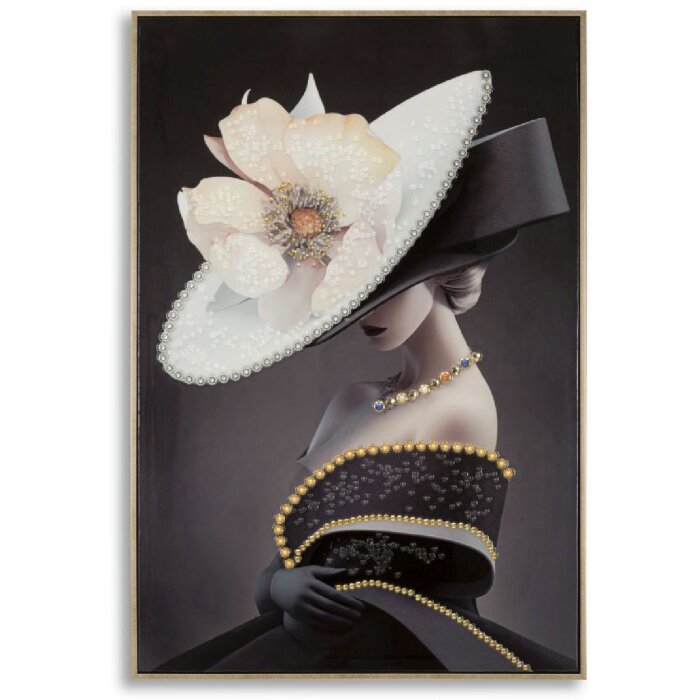 Mauro Ferretti muurschildering Weense hoed 62x4x92 cm zwart goud