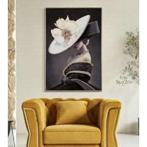 Mauro Ferretti muurschildering Weense hoed 62x4x92 cm zwart goud