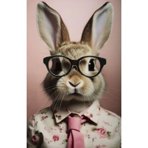 Mauro Ferretti muurschildering Bunny met lijst...