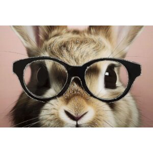 Mauro Ferretti muurschildering Bunny met lijst 62,5x2,8x62,5 cm roze