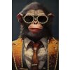 Mauro Ferretti muurschildering Monky 52,5x2,8x72,5 cm oranje zwart