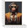 Mauro Ferretti muurschildering Monky 52,5x2,8x72,5 cm oranje zwart