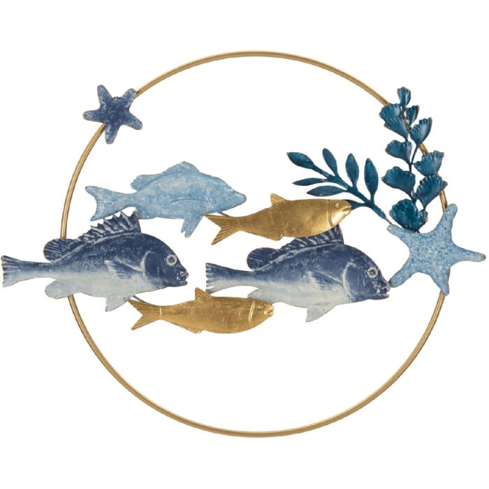 Mauro Ferretti wandpaneel Marine 77x5x63 cm blauw goud