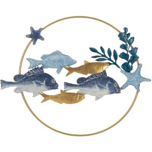 Mauro Ferretti wandpaneel Marine 77x5x63 cm blauw goud