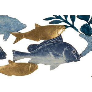 Mauro Ferretti wandpaneel Marine 77x5x63 cm blauw goud
