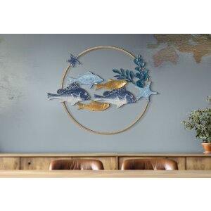 Mauro Ferretti wandpaneel Marine 77x5x63 cm blauw goud