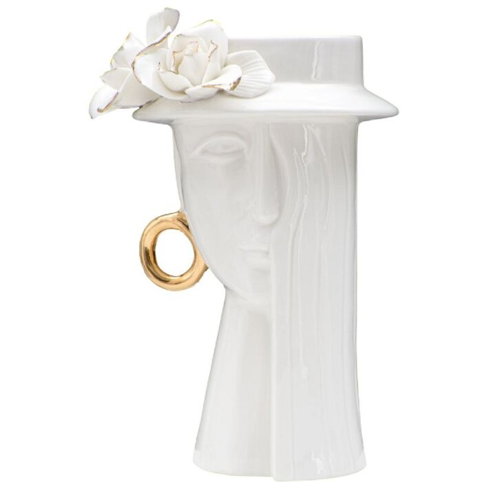 Mauro Ferretti Vaas Vrouw Elegant 15x13,3x23,5 cm witgoud