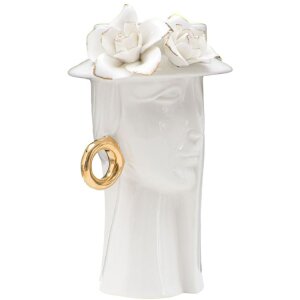 Mauro Ferretti Vaas Vrouw Elegant 15x13,3x23,5 cm witgoud