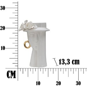 Mauro Ferretti Vaas Vrouw Elegant 15x13,3x23,5 cm witgoud