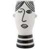 Mauro Ferretti vaas gezicht 13,2x11,8x26,3 cm wit zwart