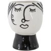 Mauro Ferretti vaas pot gezicht Ø 14x18,2 cm wit zwart