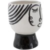 Mauro Ferretti vaas pot gezicht Ø 14x18,2 cm wit zwart