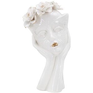 Mauro Ferretti Vaas Vrouw Masker 16,5x14x27,3 cm witgoud