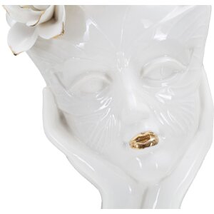 Mauro Ferretti Vaas Vrouw Masker 16,5x14x27,3 cm witgoud