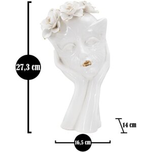 Mauro Ferretti Vaas Vrouw Masker 16,5x14x27,3 cm witgoud
