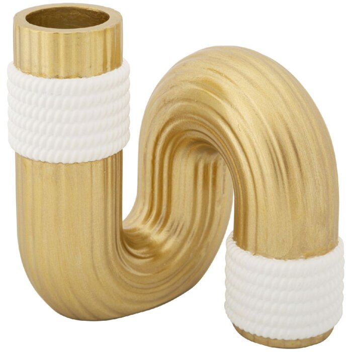 Mauro Ferretti Bann vaas 10,5x10,5x12,7 cm goud wit