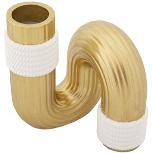 Mauro Ferretti Bann vaas 10,5x10,5x12,7 cm goud wit