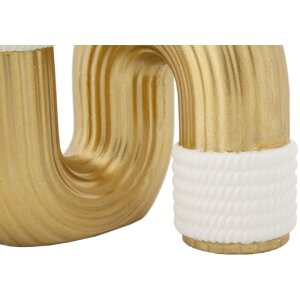 Mauro Ferretti Bann vaas 10,5x10,5x12,7 cm goud wit