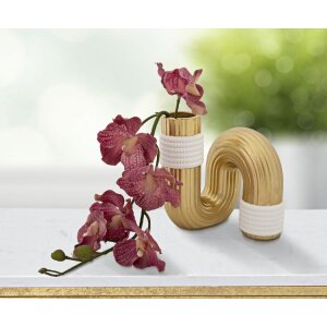 Mauro Ferretti Bann vaas 10,5x10,5x12,7 cm goud wit