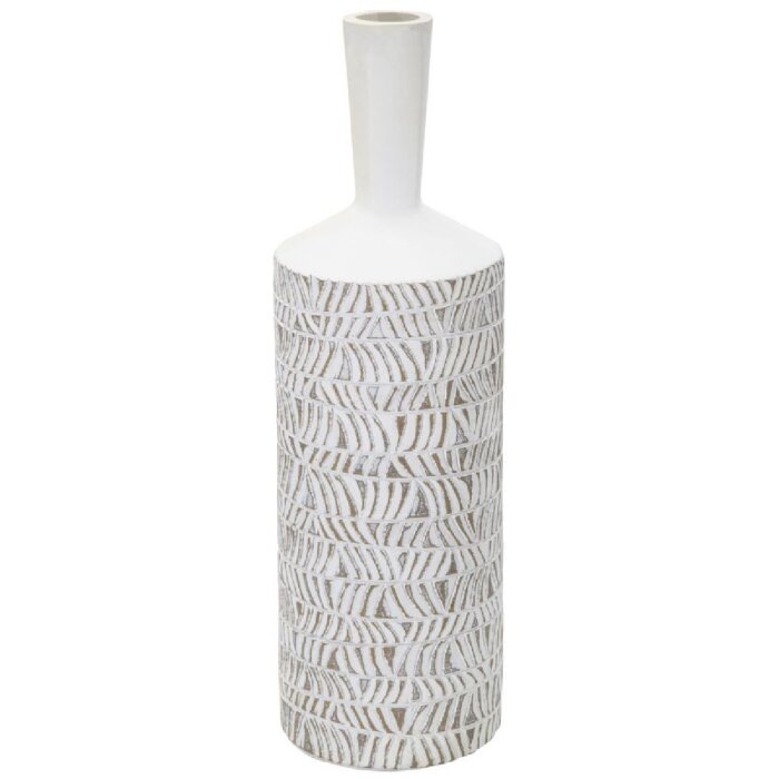 Mauro Ferretti vaas Nairobi fles Ø 15x49,5 cm wit gewassen