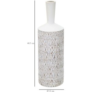 Mauro Ferretti vaas Nairobi fles Ø 15x49,5 cm wit gewassen
