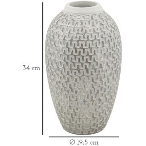 Mauro Ferretti Vaas Wave Ø 19,5x34 cm goud wit