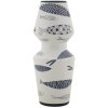 Mauro Ferretti vaas vis dubbel Ø 14x34 cm wit blauw