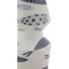 Mauro Ferretti vaas vis dubbel Ø 14x34 cm wit blauw