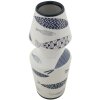 Mauro Ferretti vaas vis dubbel Ø 14x34 cm wit blauw
