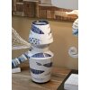 Mauro Ferretti vaas vis dubbel Ø 14x34 cm wit blauw