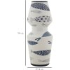 Mauro Ferretti vaas vis dubbel Ø 14x34 cm wit blauw