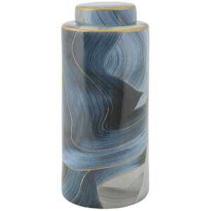 Mauro Ferretti Vaas Elegant Ø 15x34 cm blauw goud...